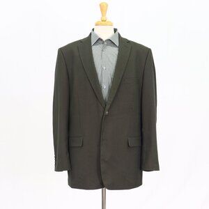 Pierre Loren 46L Green Solid 2-Button Sport Coat Blazer Jacket T261